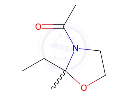 Chemical structure of Oxazolidine, 3-acetyl-2-ethyl-2-methyl-(7CI,8CI)