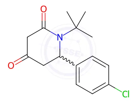 Chemical structure of 1-(tert-butyl)-6-(4-chlorophenyl)piperidine-2,4-dione