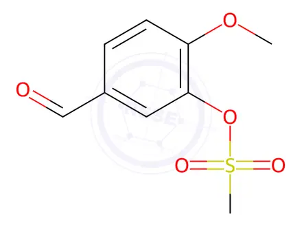 Chemical structure of Benzaldehyde, 4-methoxy-3-[(methylsulfonyl)oxy]-