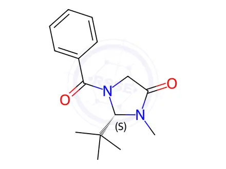 Chemical structure of (S)-1-Benzoyl-2-(tert-butyl)-3-methylimidazolidin-4-one