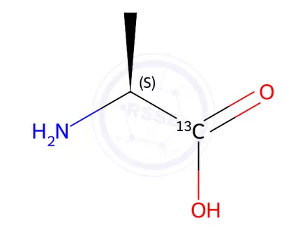 Chemical structure of L-Alanine-[13C1]