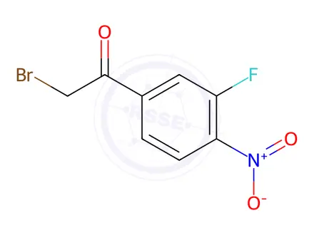 Chemical structure of 2-Bromo-1-(3-fluoro-4-nitrophenyl)ethanone