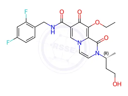 Chemical structure of 9-ethoxy Dolutegravir ring open impurity