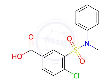Chemical structure of 4-Chloro-3-[methyl(phenyl)sulfamoyl]benzoic acid
