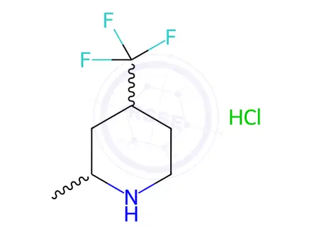 Chemical structure of Piperidine, 2-methyl-4-(trifluoromethyl)-, hydrochloride (1:1)