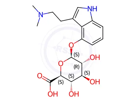 Chemical structure of Psilocine Impurity 2 (Psilocin O-Glucuronide)