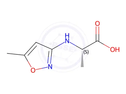 Chemical structure of (S)-2-((5-Methylisoxazol-3-yl)amino)propanoic acid