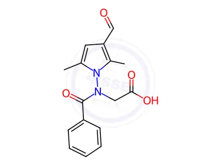Chemical structure of [Benzoyl(3-formyl-2,5-dimethyl-1h-pyrrol-1-yl)amino]acetic acid