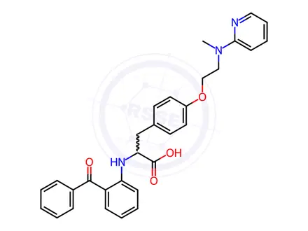 Chemical structure of Tyrosine, N-(2-benzoylphenyl)-O-[2-(methyl-2-pyridinylamino)ethyl]-