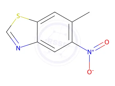 Chemical structure of Benzothiazole, 6-methyl-5-nitro-(9CI)