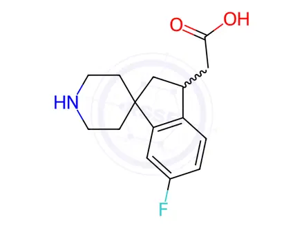 Chemical structure of 2-(6-Fluoro-2,3-dihydrospiro[indene-1,4'-piperidin]-3-yl)acetic acid