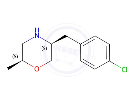 Chemical structure of Morpholine, 5-[(4-chlorophenyl)methyl]-2-methyl-, (2S,5S)-