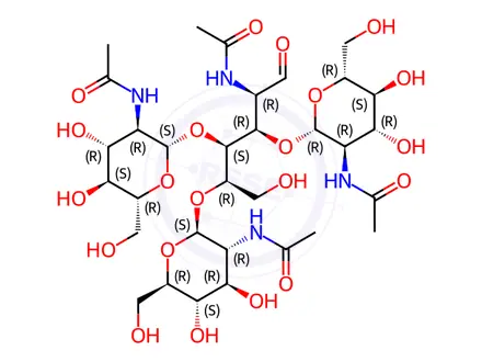 Chemical structure of N,N',N'',N'''-Tetraacetylchitotetraose