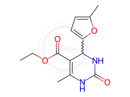 Chemical structure of 5-Pyrimidinecarboxylicacid,1,2,3,4-tetrahydro-6-methyl-4-(5-methyl-2-furanyl)-2-oxo-,ethylester(9CI)