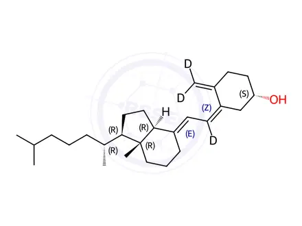 Chemical structure of Vitamin D3 (6,19,19-[D3]) in ethanol