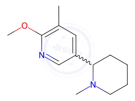 Chemical structure of 2-Methoxy-3-methyl-5-(1-methylpiperidin-2-yl)pyridine