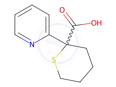 Chemical structure of 2-(Pyridin-2-yl)tetrahydro-2H-thiopyran-2-carboxylic acid