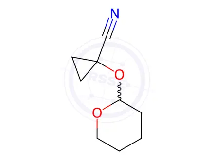 Chemical structure of Cyclopropanecarbonitrile, 1-[(tetrahydro-2H-pyran-2-yl)oxy]-(9CI)