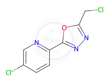 Chemical structure of 5-Chloro-2-[5-(chloromethyl)-1,3,4-oxadiazol-2-yl]pyridine