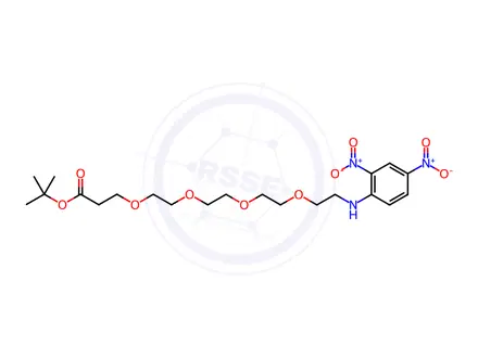 Chemical structure of tert-butyl 1-((2,4-dinitrophenyl)amino)-3,6,9,12-tetraoxapentadecan-15-oate