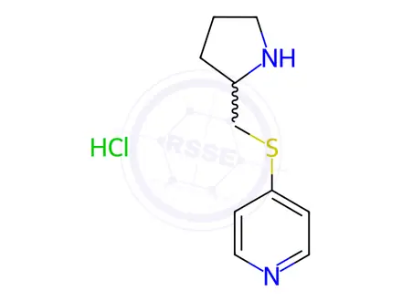 Chemical structure of 4-((Pyrrolidin-2-ylmethyl)thio)pyridine hydrochloride