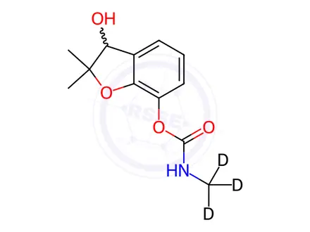 Chemical structure of 3-Hydroxy Carbofuran-d3