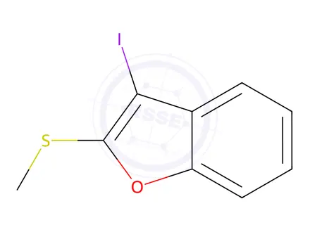 Chemical structure of 3-iodo-2-(methylthio)benzofuran