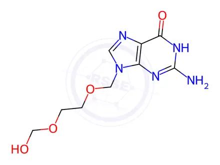 Chemical structure of O-Hydroxymethyl Aciclovir