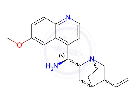 Chemical structure of 9-Amino-(9-deoxy)epi-quinine trihydrochloride