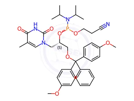 Chemical structure of Phosphoramidites Impurity 107 (GNA-S-T Phosphoramidite)