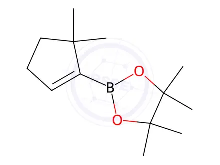 Chemical structure of 2-(5,5-dimethylcyclopent-1-en-1-yl)-4,4,5,5-tetramethyl-1,3,2-dioxaborolane