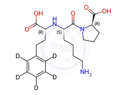 Chemical structure of (S)-Lisinopril-d5 Sodium