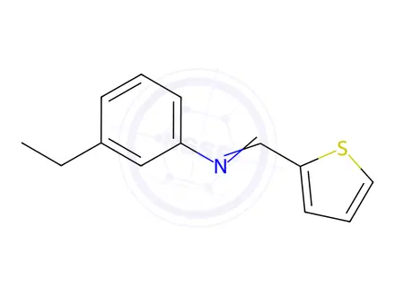 Chemical structure of Benzenamine, 3-ethyl-N-(2-thienylmethylene)-(9CI)
