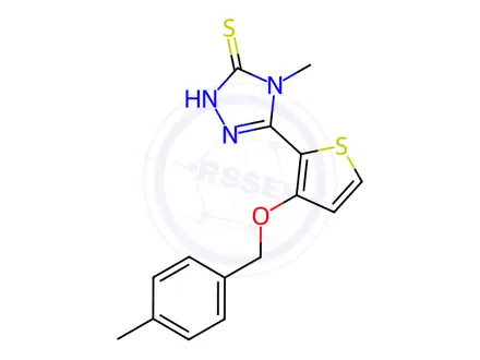 Chemical structure of 4-METHYL-5-(3-[(4-METHYLBENZYL)OXY]-2-THIENYL)-4H-1,2,4-TRIAZOL-3-YLHYDROSULFIDE