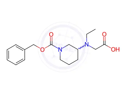 Chemical structure of 2-((1-((Benzyloxy)carbonyl)piperidin-3-yl)(ethyl)amino)acetic acid