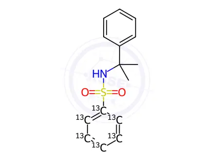 Chemical structure of N-(α,α-Dimethylbenzyl)benzenesulfonamide-13C6