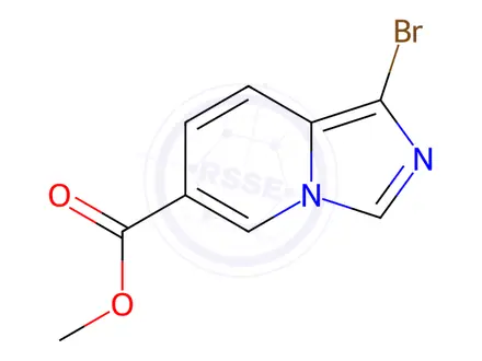 Chemical structure of Imidazo[1,5-a]pyridine-6-carboxylic acid, 1-bromo-, methyl ester