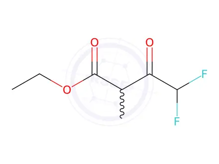 Chemical structure of Butanoic acid, 4,4-difluoro-2-methyl-3-oxo-, ethyl ester