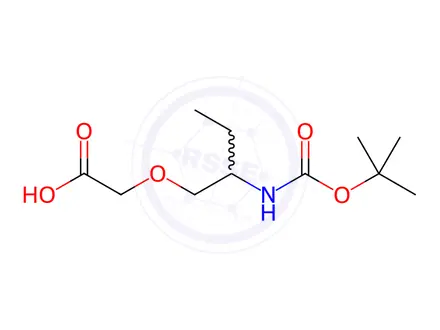 Chemical structure of Acetic acid, 2-[2-[[(1,1-dimethylethoxy)carbonyl]amino]butoxy]-