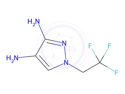 Chemical structure of 1-(2,2,2-trifluoroethyl)-1H-pyrazole-3,4-diamine