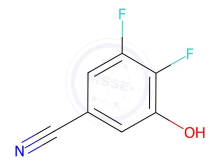 Chemical structure of Benzonitrile, 3,4-difluoro-5-hydroxy-(9CI)