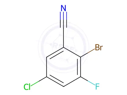 Chemical structure of Benzonitrile, 2-bromo-5-chloro-3-fluoro-