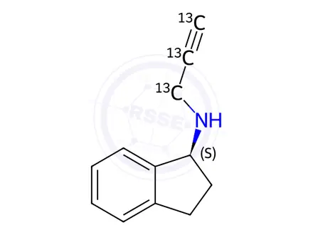 Chemical structure of (S)-Rasagiline-13C3 Mesylate