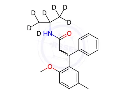 Chemical structure of 2-Methoxy-5-methyl-N-(1-methylethyl)-β-phenyl-benzenepropanamide-d7