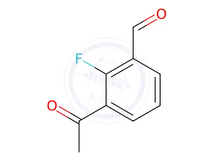 Chemical structure of Benzaldehyde, 3-acetyl-2-fluoro-