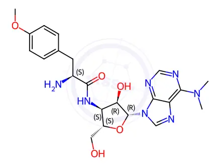 Chemical structure of Puromycin dihydrochloride