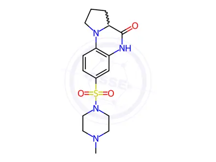 Chemical structure of 7-[(4-Methylpiperazino)sulfonyl]-1,2,3,3a-tetrahydropyrrolo[1,2-a]quinoxalin-4(5H)-one