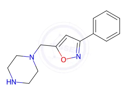 Chemical structure of 1-[(3-phenyl-1,2-oxazol-5-yl)methyl]piperazine dihydrochloride