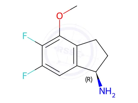 Chemical structure of (R)-5,6-difluoro-4-methoxy-2,3-dihydro-1H-inden-1-amine