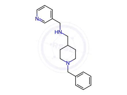 Chemical structure of N-[(1-Benzylpiperidin-4-yl)methyl]-N-(pyridin-3-ylmethyl)amine trihydrochloride